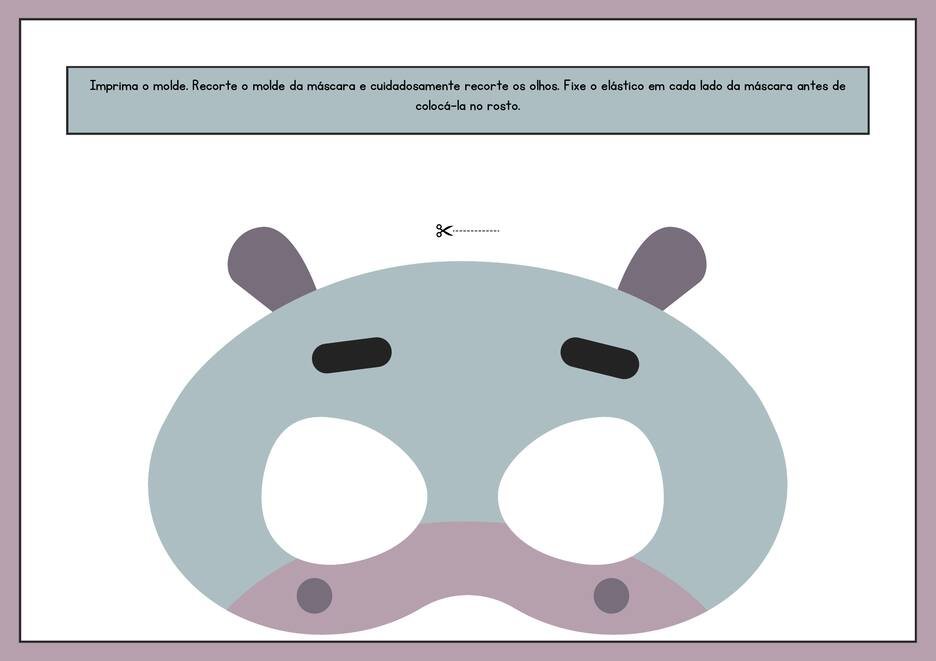 Máscaras de carnal para imprimir animais material pedagógico página 10